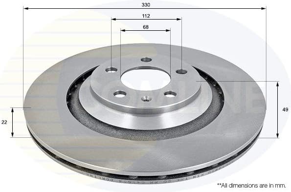 Brake disc, 1pcs REAR ADC1491V