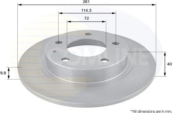Brake disc, 1pcs REAR ADC0421