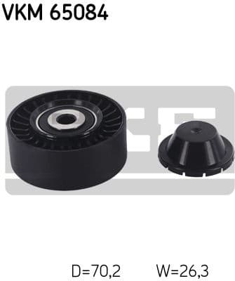 Deflection/Guide Pulley, V-ribbed belt VKM65084