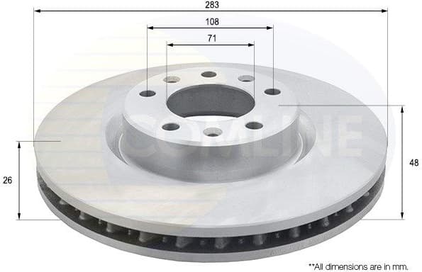 Brake disc, 1pcs FRONT ADC2727V