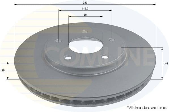 Brake disc, 1pcs FRONT ADC0296V