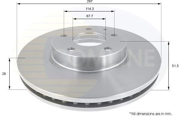 Brake disc, 1pcs FRONT ADC0473V