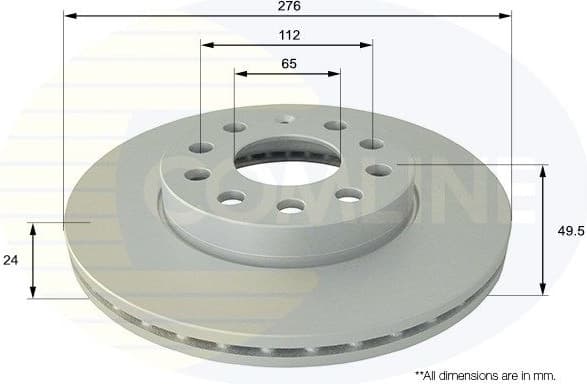 Brake disc, 1pcs FRONT ADC2616V