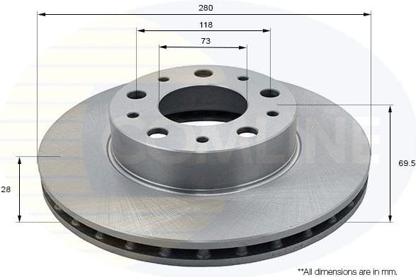 Brake disc, 1pcs FRONT ADC1571V