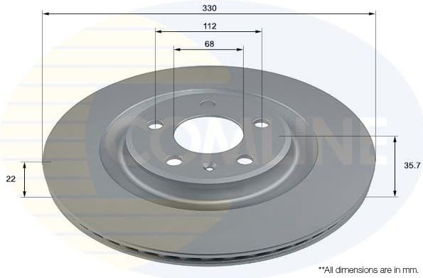 Brake disc, 1pcs REAR ADC2907V