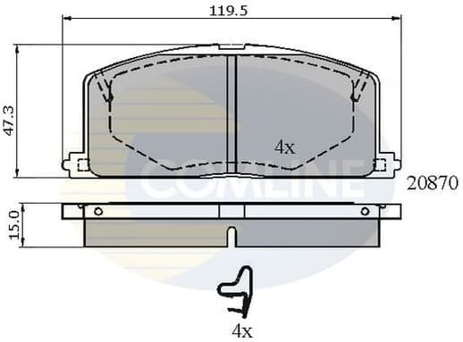 Brake Pad Set, disc brake CBP3163
