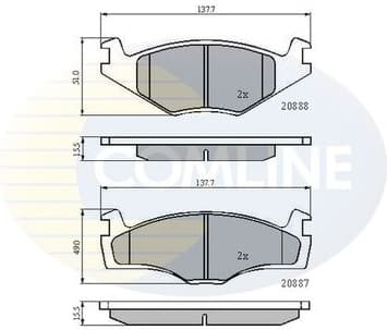 Brake Pad Set, disc brake CBP0148
