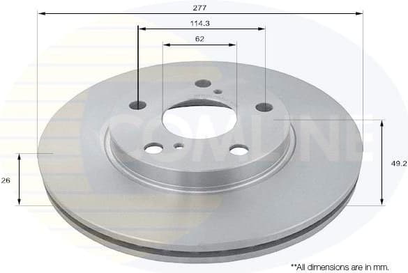 Brake disc, 1pcs FRONT ADC2513V
