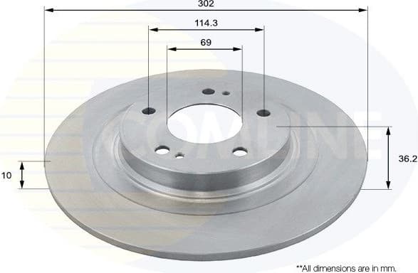 Brake disc, 1pcs REAR ADC2732