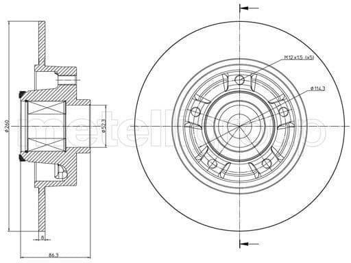 Brake disc with bearing 23-1095