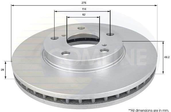 Brake disc, 1pcs FRONT ADC0145V