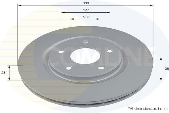 Brake disc, 1pcs FRONT ADC2822V - image 2