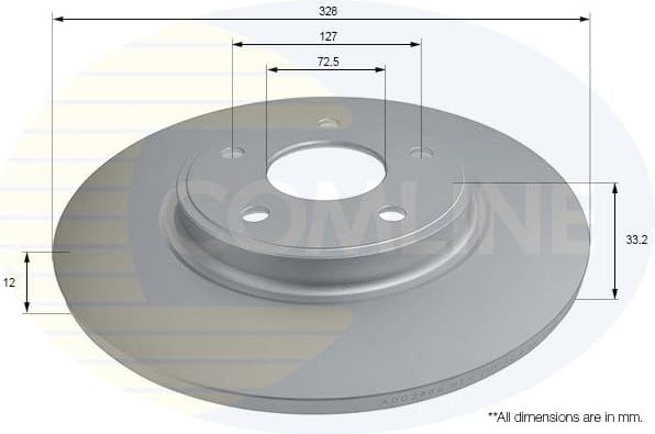 Brake disc, 1pcs REAR ADC2836