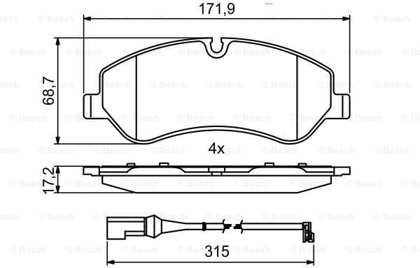 Brake Pad Set, disc brake 0986494844 - image 3