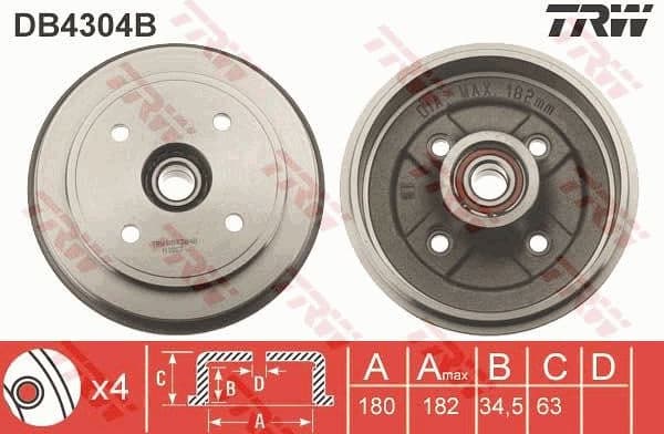Brake Drum DB4304B