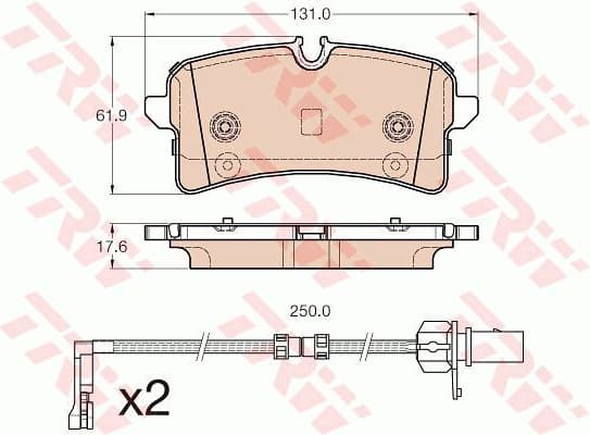 Brake pads rear, Top Quality GDB1975
