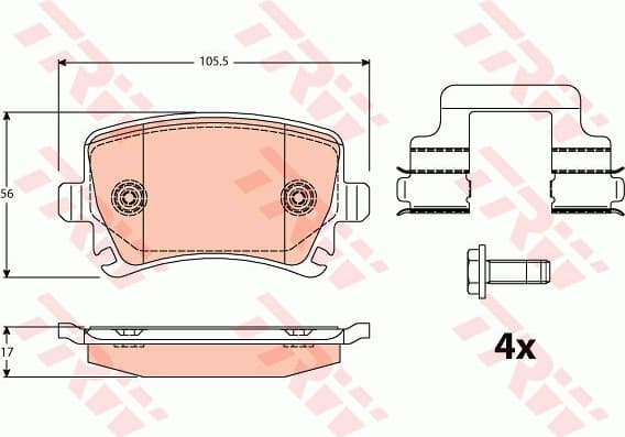 Brake pads rear, Top Quality GDB2083