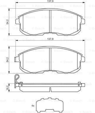 Brake Pad Set, disc brake 0986494443 - image 7