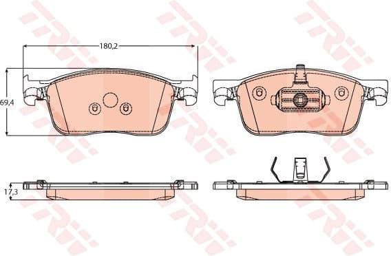 Brake pads front, Top Quality GDB2169
