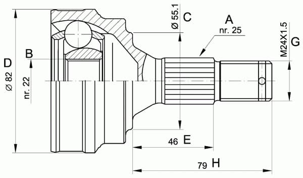 CV joint outer 15-1015