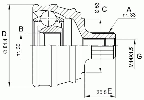 CV joint outer 15-1066