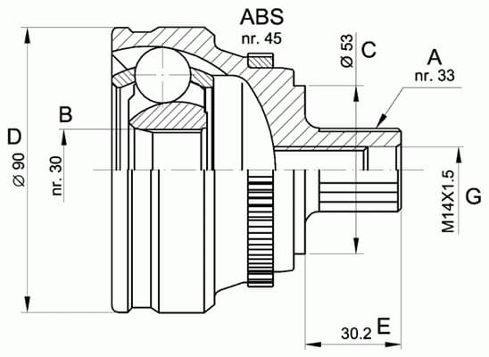 CV joint outer 15-1112