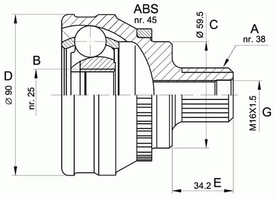 CV joint outer 15-1121