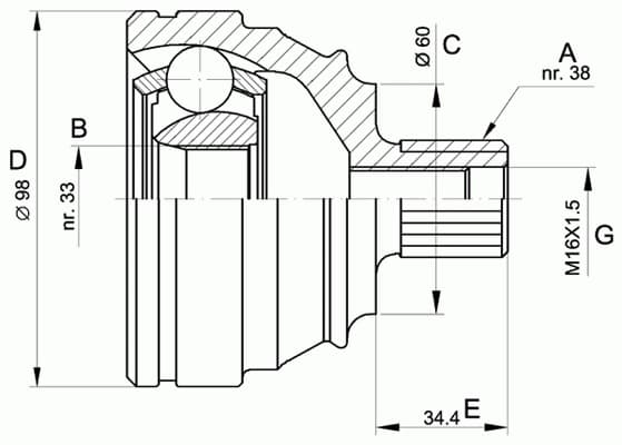 CV joint outer 15-1123