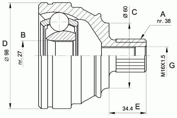 CV joint outer 15-1230 - image 3