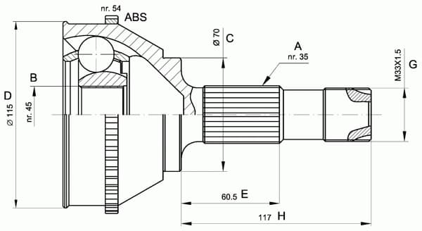 CV joint outer 15-1236