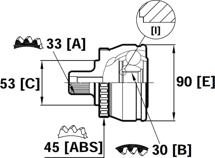 CV joint outer 15-1239 - image 3