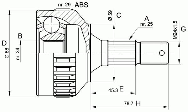 CV joint outer 15-1292