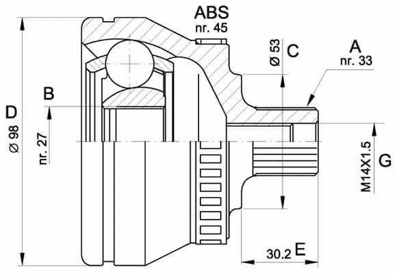 CV joint outer 15-1381