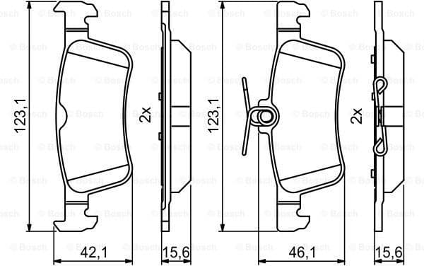 Brake Pad Set, disc brake 0986494811 - image 2