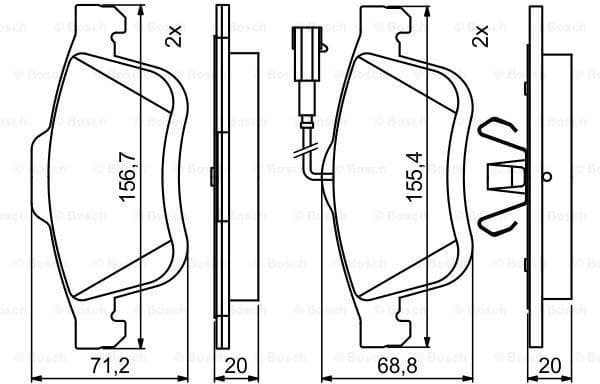 Brake Pad Set, disc brake 0986494795 - image 2