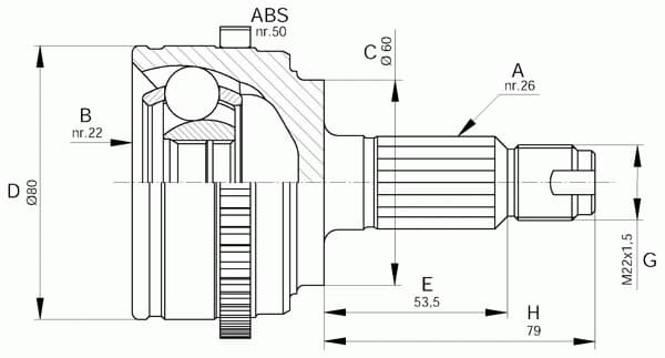 CV joint outer 15-1426