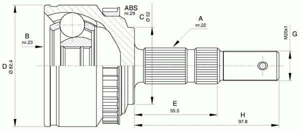 CV joint outer 15-1451