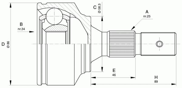 CV joint outer 15-1455