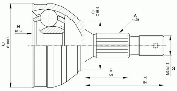 CV joint outer 15-1470 - image 3