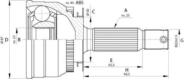 CV joint outer 15-1471