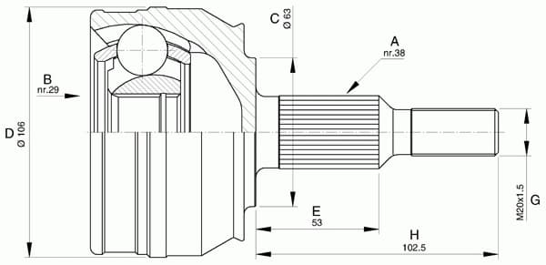 CV joint outer 15-1479