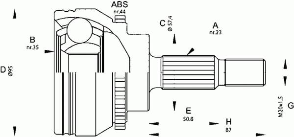 CV joint outer 15-1573