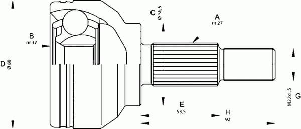 CV joint outer 15-1574 - image 3