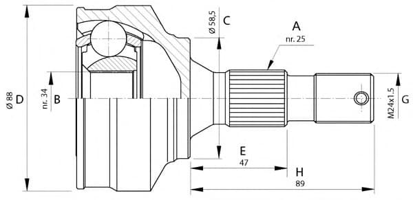 CV joint outer 15-1588 - image 3