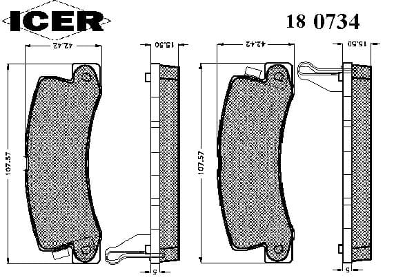 Brake pads rear 180734