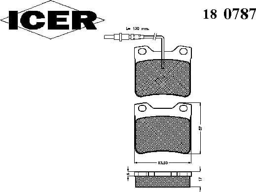 Brake pads rear 180787