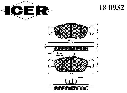 Brake pads front 180932