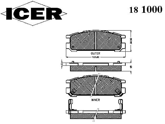 Brake pads rear 181000