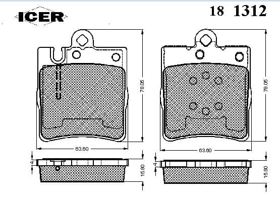 Brake pads rear 181312202