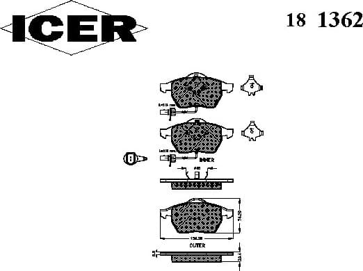 Brake pads front 181362